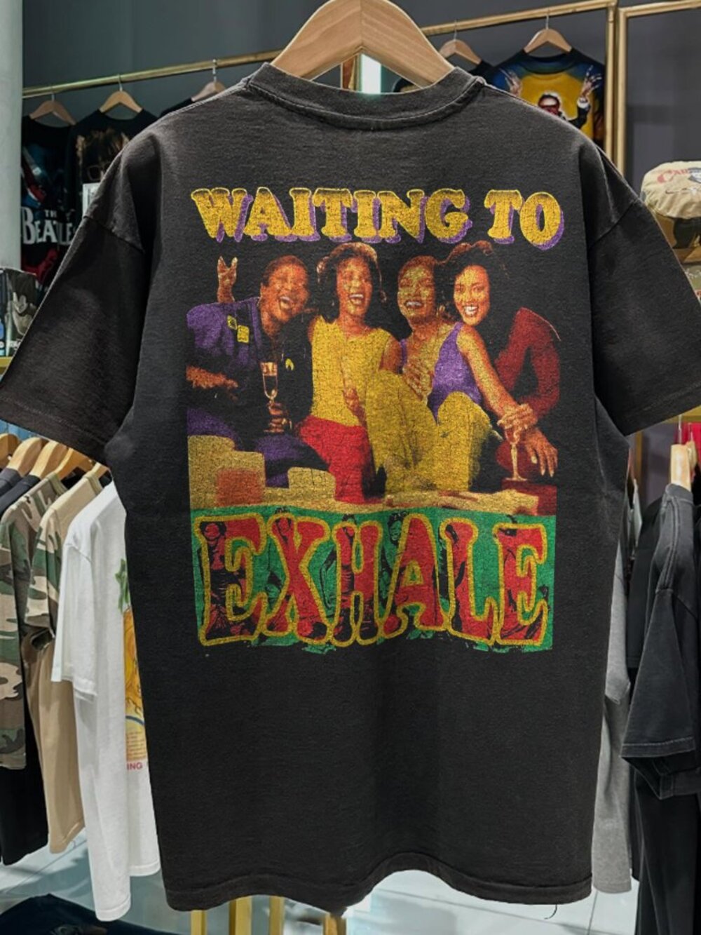 1995 Waiting To Exhale Whitney Houston Rare  Black Rap-Tee
